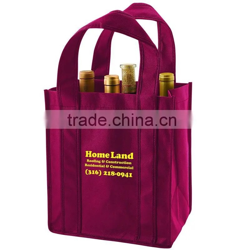 Lead Free Non Woven 6 Pack Bottle Bag