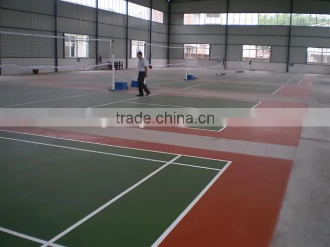 silicon PU synthetic badminton court flooring material