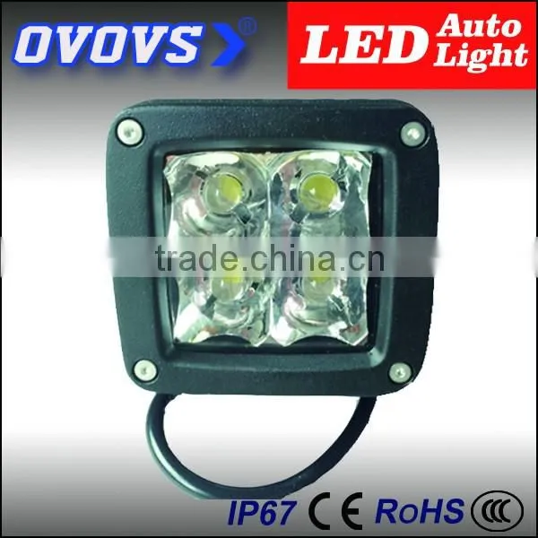 10-30v 12W LED work light with four color covers for truck, suv, atv, 4x4 off road, heavy duty machine