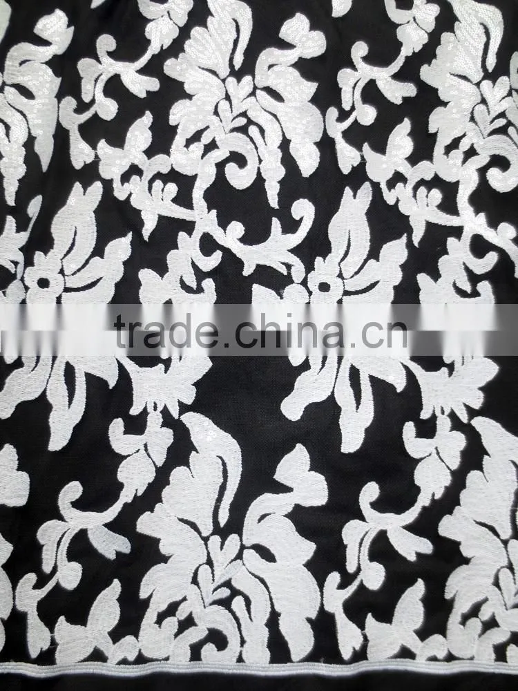 2016 Gorgeous sequins fabric /swiss tulle lace for party dresses/african french lace with full sequins for girls