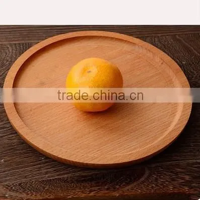 round wooden Eco-friendly fruit tray, kids dinner plate ,Western Food storage tray
