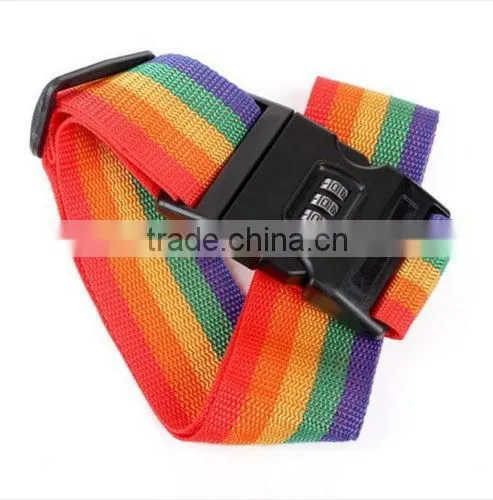 Fashionable Custom Stripe password Lock Luggage Belt