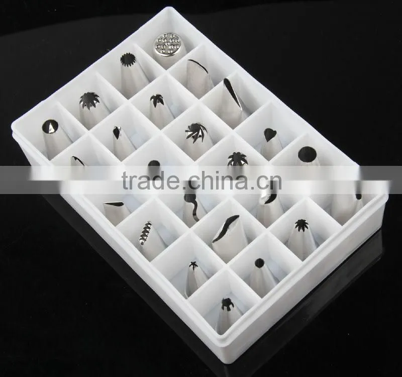 24pc Stainless Steel Nozzles Fondant Icing Piping Tips Cake Decorating Tools DIY Russian Tulip Nozzle Pastry Tip Free
