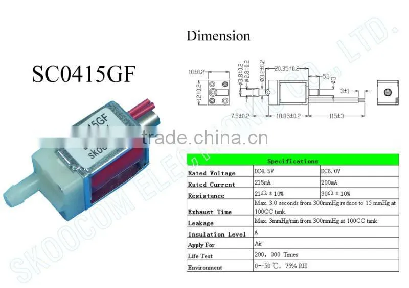 Micro solenoid valveSC0415GF
