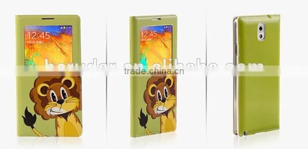 Hot fashion printing leather flip open cover for samsung galaxy note 3