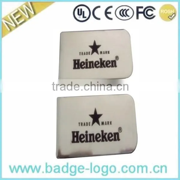 High-quality stainless steel logo money clip/ stainless steel money clip supplier