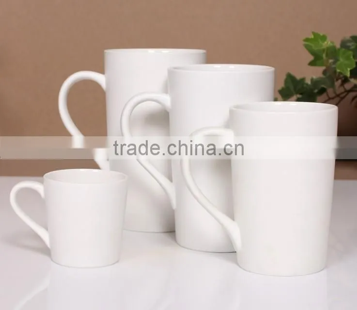 12oz porcelain white mug and decal-painted ceramic drinkware