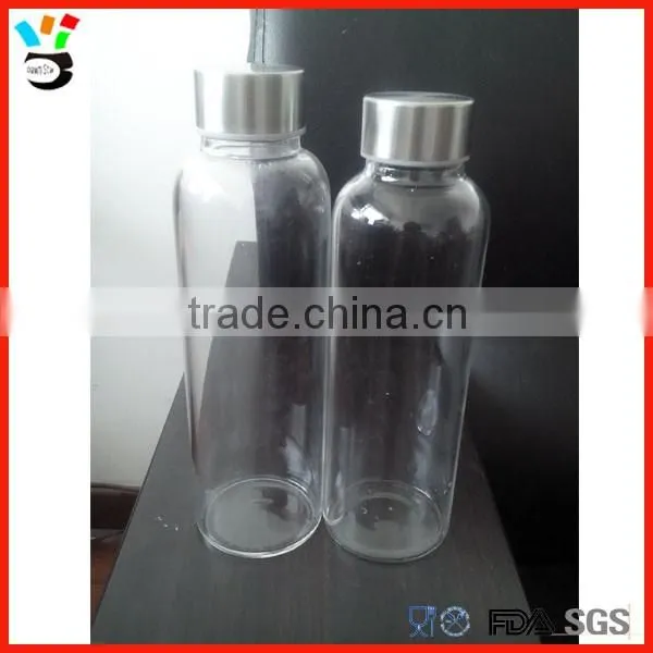 borosilicate glass bottle portable 500ml water bottle clear