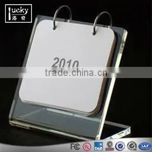 Custom Acrylic Standard Desk Calendar Table Stand With Pen Holder