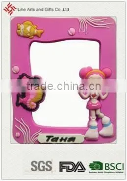Customized 3d photo frame Embossed soft PVC photo frame