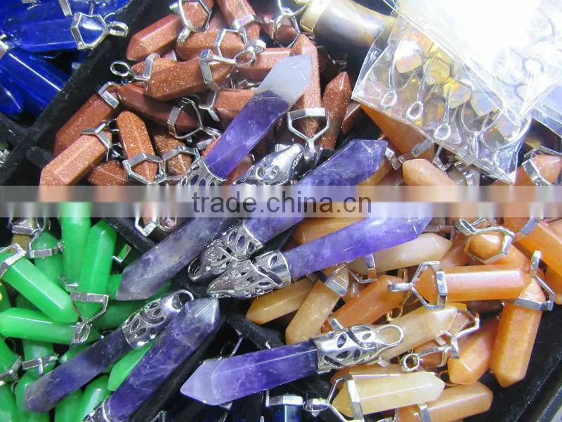 Wholesale crystal pillar design pendant healing crystal pendant