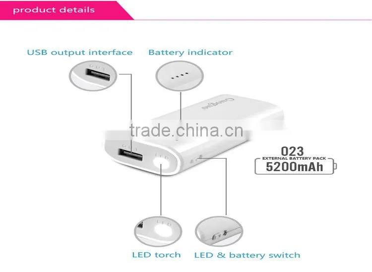 Colorful high Capacity Portable Mobile Power Bank 15600mAh with double usb port