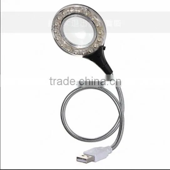 Flexible 18 LED USB light with Magnifer / Lamp Magnifer For Laptop / usb led light flashing