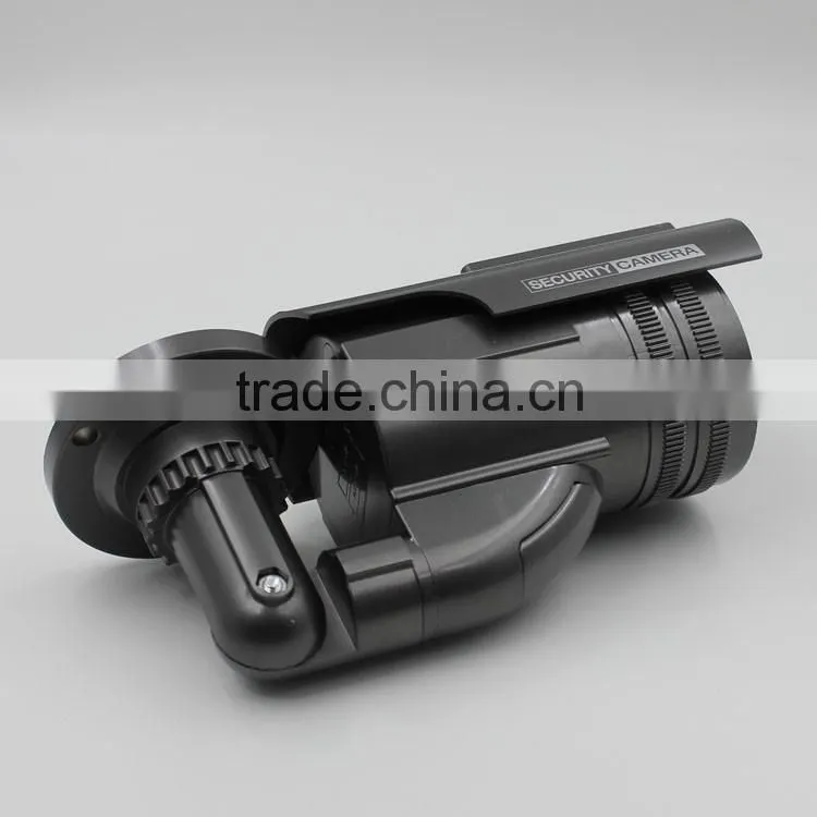 Security CCTV Outdoor CCD Red LED Light Bullet proof Solar Powered Dummy Camera