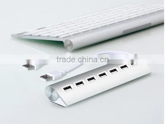 Portable usb por hub suppliers, Hi-Speed Aluminum Casing 7 port 2.0 usb hub