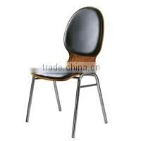 Soft Cushion Home Furniture Fabric Dining Chair with Metal Tube Legs