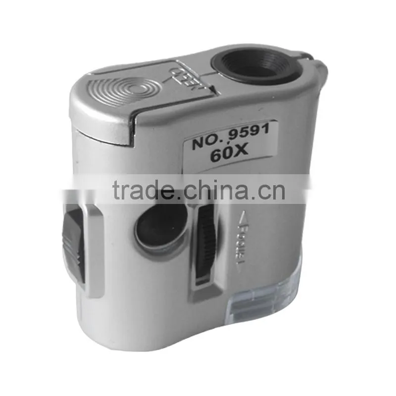 NO.9591 60X LED Illuminated Pocket Microscope with Scale
