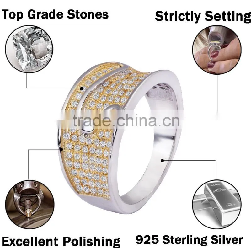 925 sterling silver ring gold s letter micro zircon ring for men