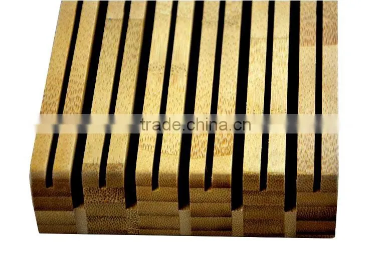 DX003 Kitchen In Drawer Large Bamboo Kitchen Knife Storage Block, Knife Organizer and Holder