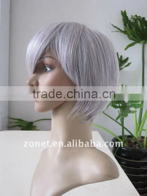 Fashion Cosplay silver gray Wig
