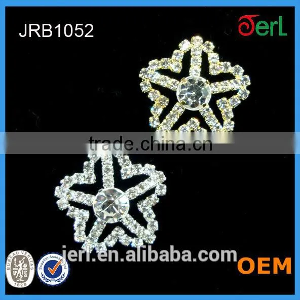 Metal Flat back Pearl Crystal flower Hair Clip wedding Bouquet rhinestone button
