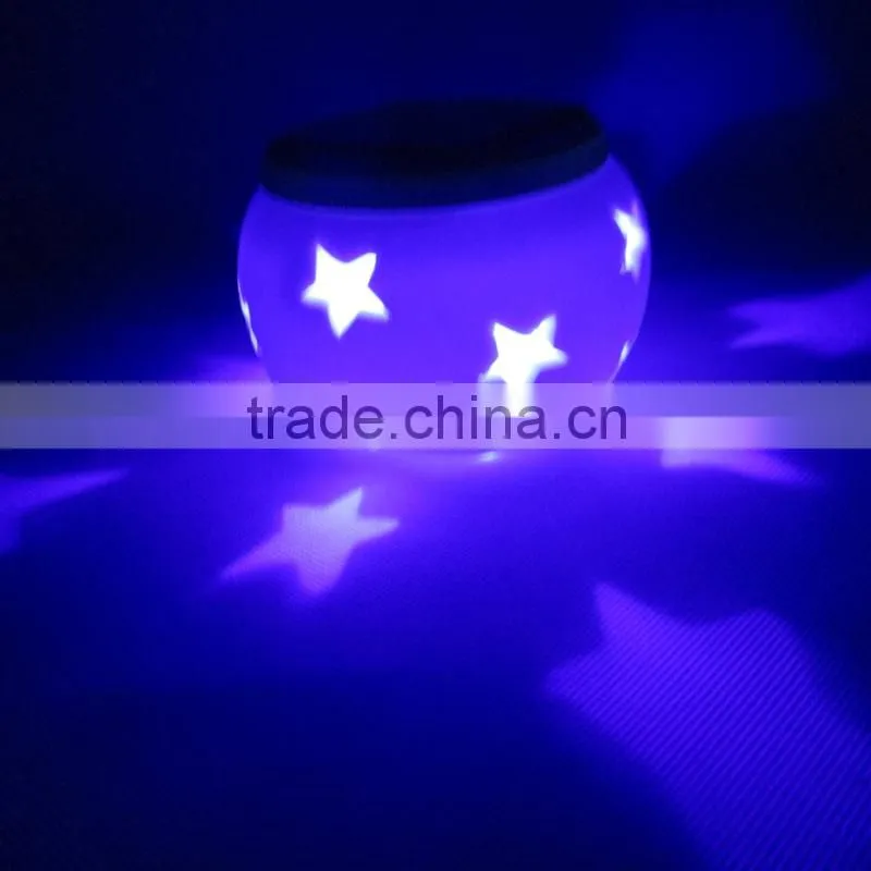 2015 New Style Ceramics Vat Shape Star Projector Solar Light