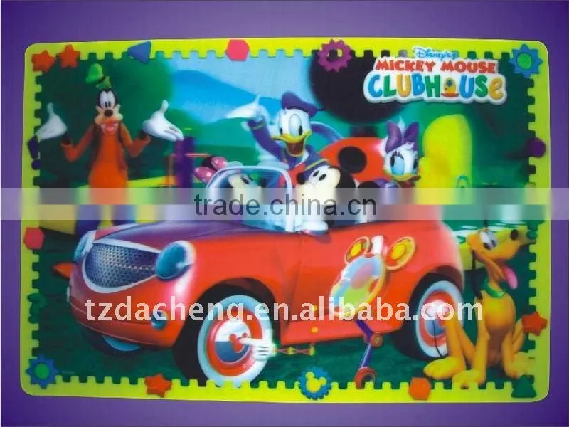 Best Selling Durable Using cartoon 3D Lenticular Printing Pp Placemat