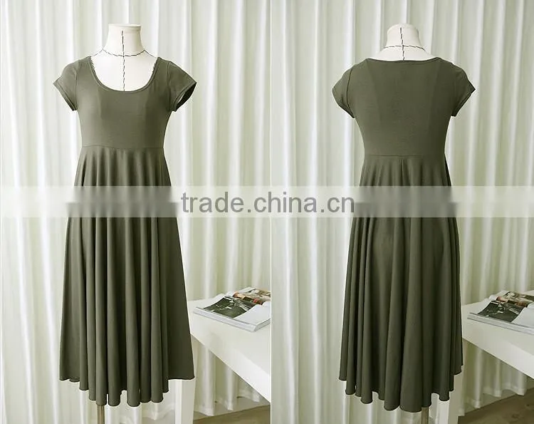 Summer Short Sleeve Slim Pregnancy Dress Wear for maternity O-neck