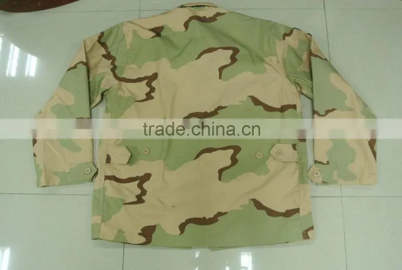 Custom made 60% cotton 40% polyester ripstop yellow tone desert camouflage USA army Battle dress uniform