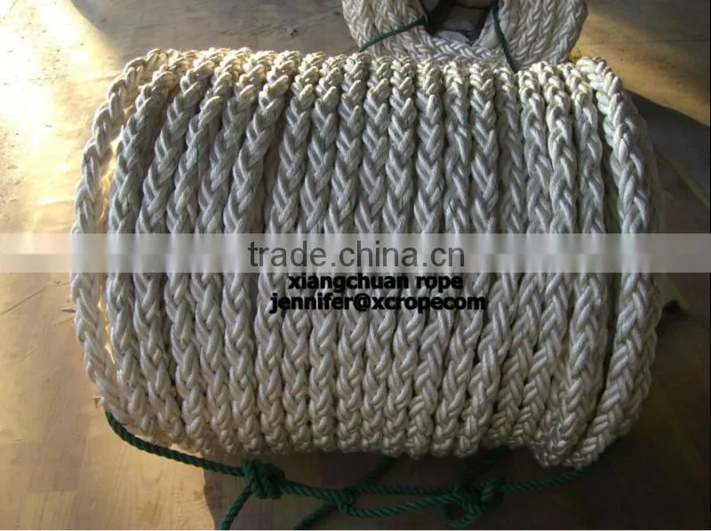 8 strands PP Fiber rope Dia70mm/Brown labor line/mooring rope