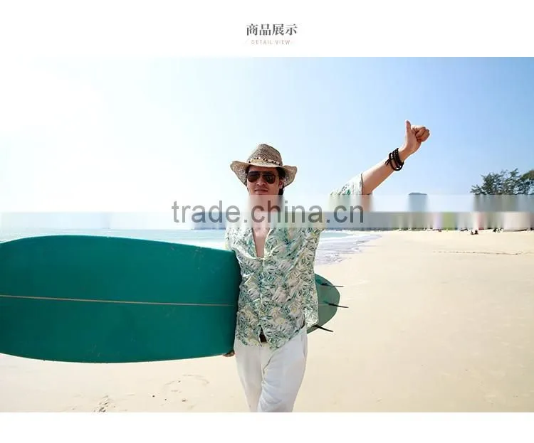 Hawaii flower Coconut sailing pattern short/long-sleeve beach party Shirt menwear Soft cotton wholesale vocation