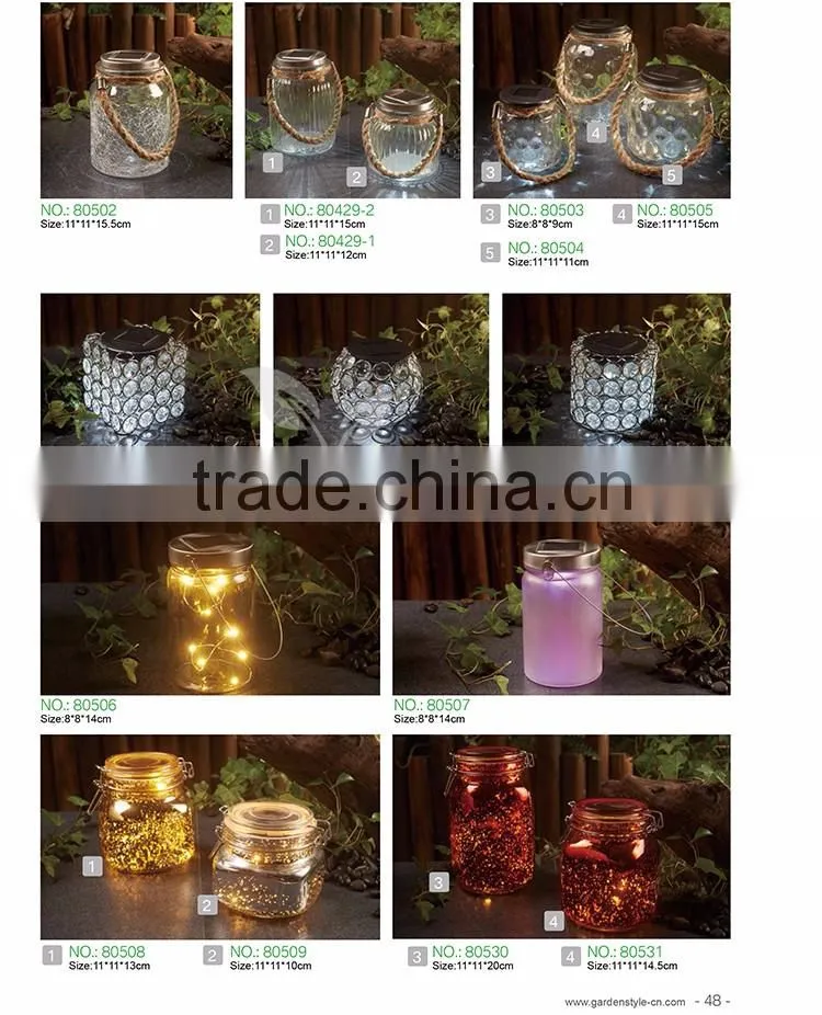 clear crack glass sun jar warm white solar hanging light fixture