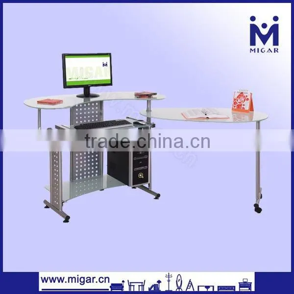 Rotating Glass Computer Desk MGD-1097M clear glass