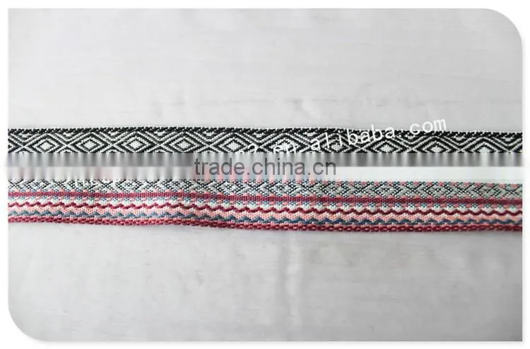 Newest design 4cm width yarn dyed ethnic polyester bias tape wholesale