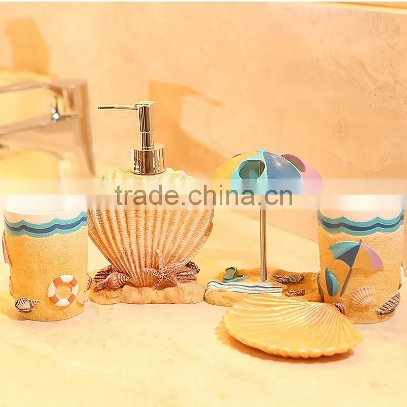Ocean Series shell Design Bathroom Accessory Set