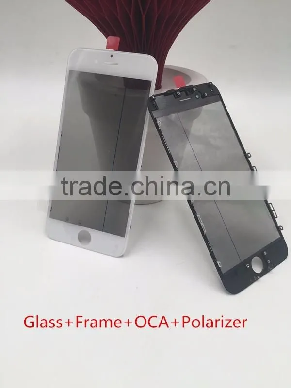 original replacements parts glass with frame oca polarized glass screen assembly for iphone 6 front glass