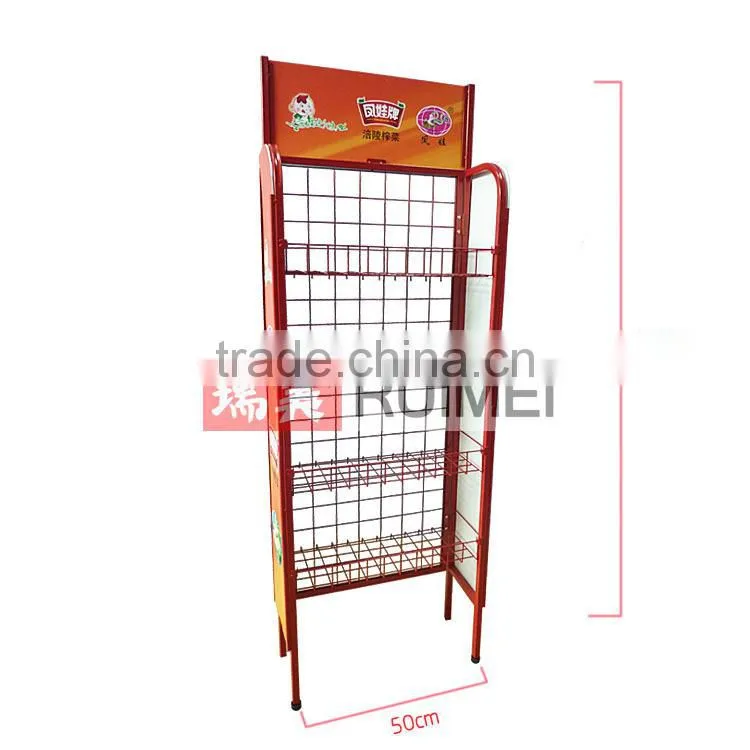 3-tire solid metal floor supermarket goods display stand