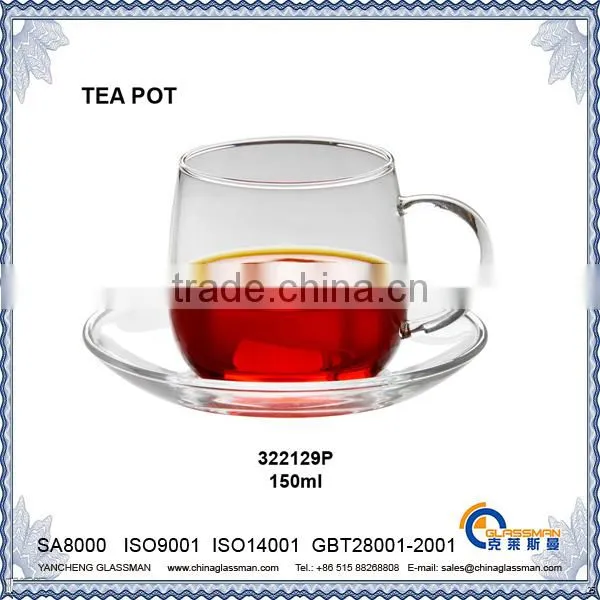 clear borosilicate glass tea pot TC128