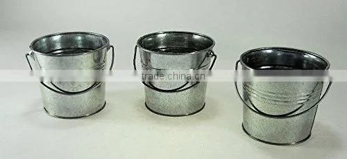 3pc Silver Speckled Water Cans bucket pail planter arrangement pot