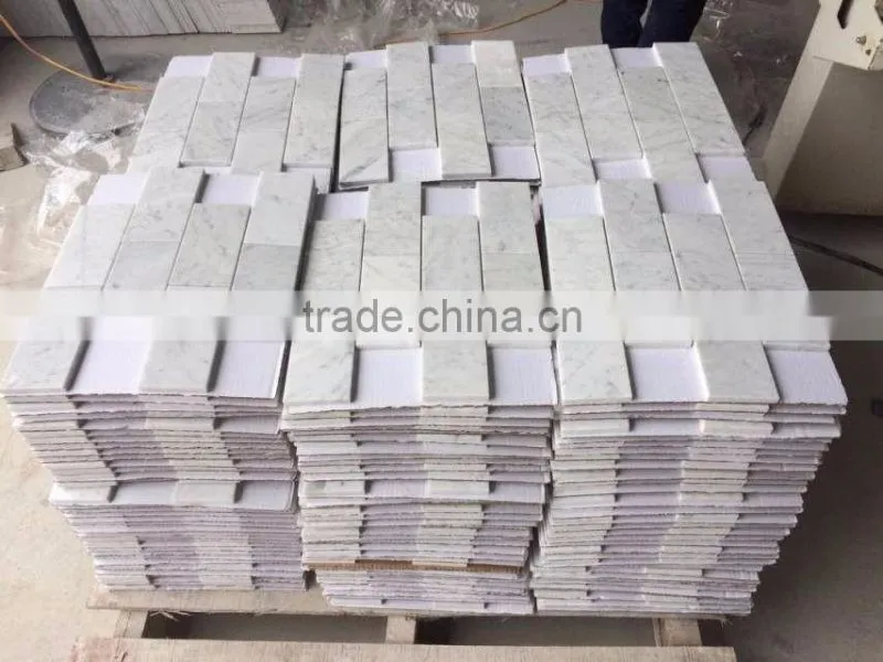 Rectangle carrara white marble mosaic tile