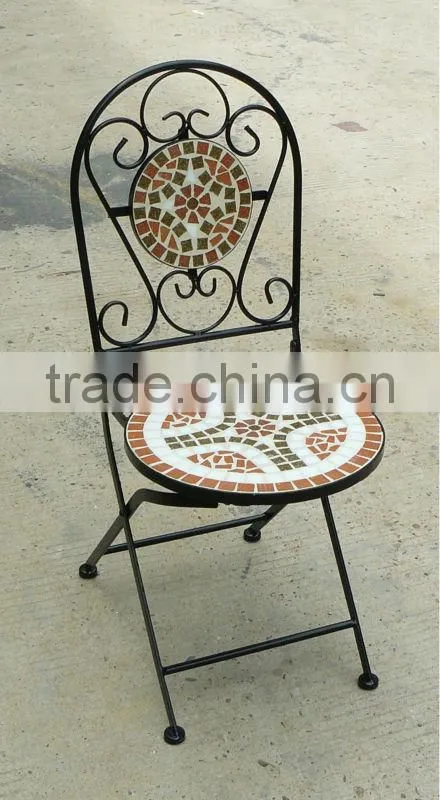 Set of 3pcs outdoor mosaic bistro set table