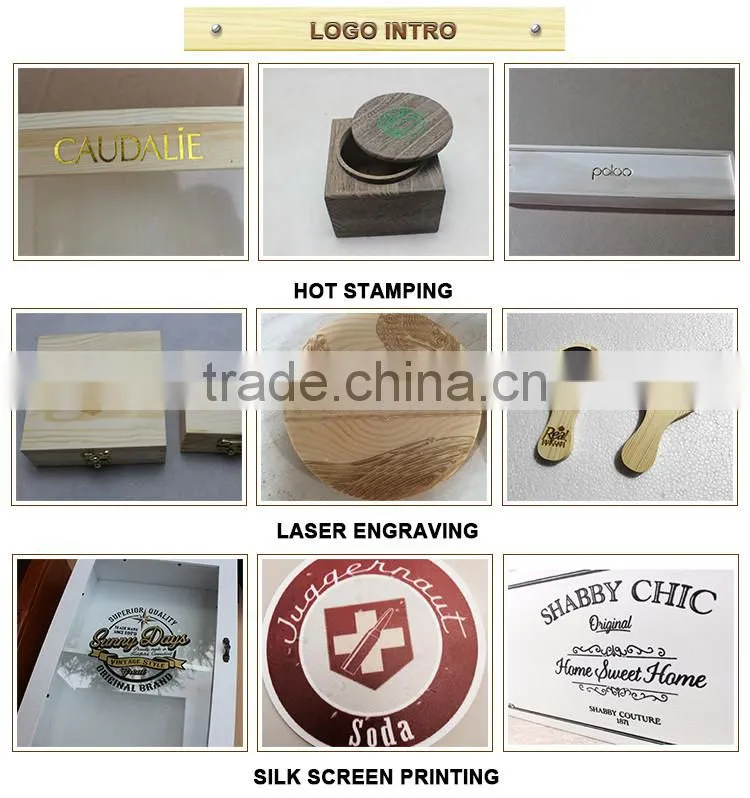 Wholesale hot stamping Logo pine Wooden Watch Box
