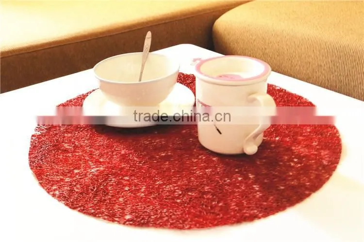 Round PVC Woven, Indoor/Outdoor Placemat, Set of 12, Many Colors