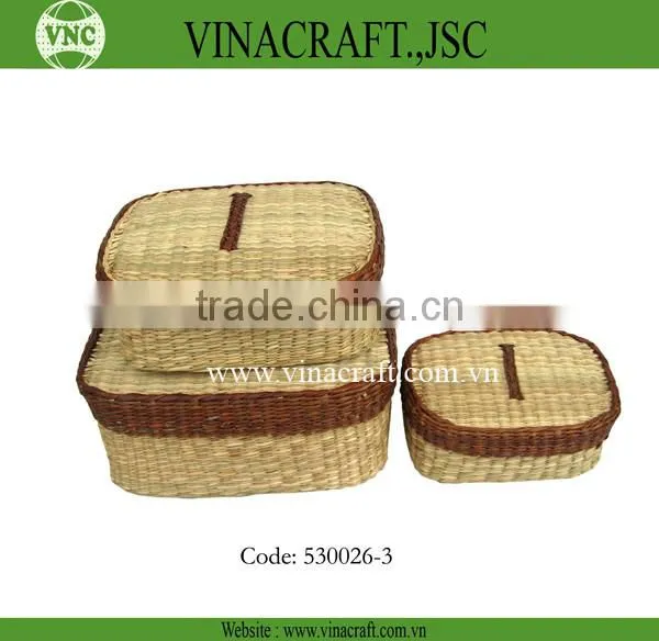 Round seagrass storage packaging box