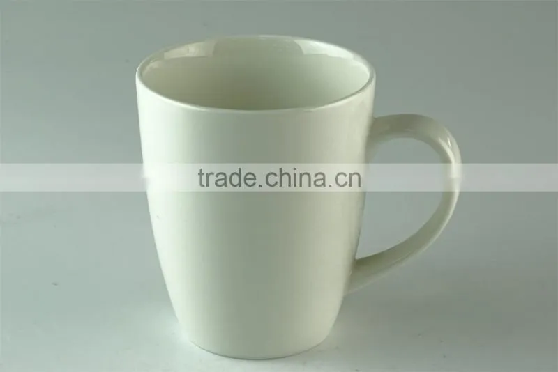 Stocked Cheap 350ml ceramic coffee White mug/cup standard for wholesale