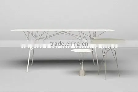 Corian &wood made round coffee table side table