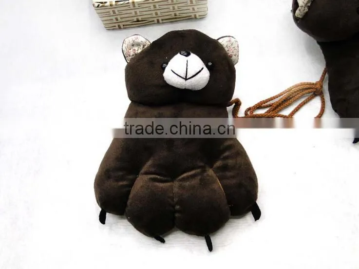 custom cheap animal tiger paw plush gloves