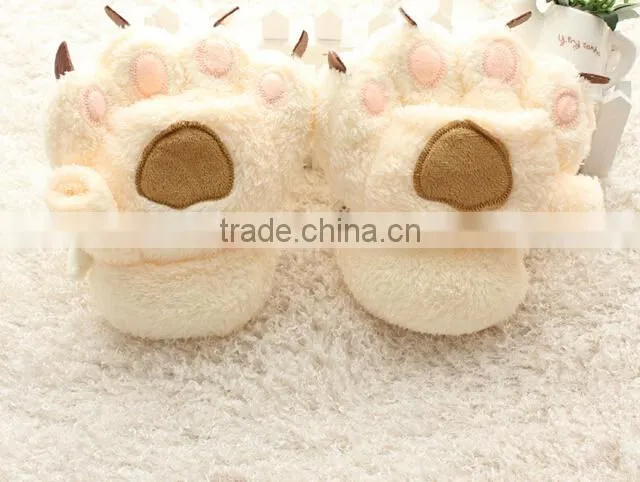 2016 Hallowmas party plush bear paw winter gloves