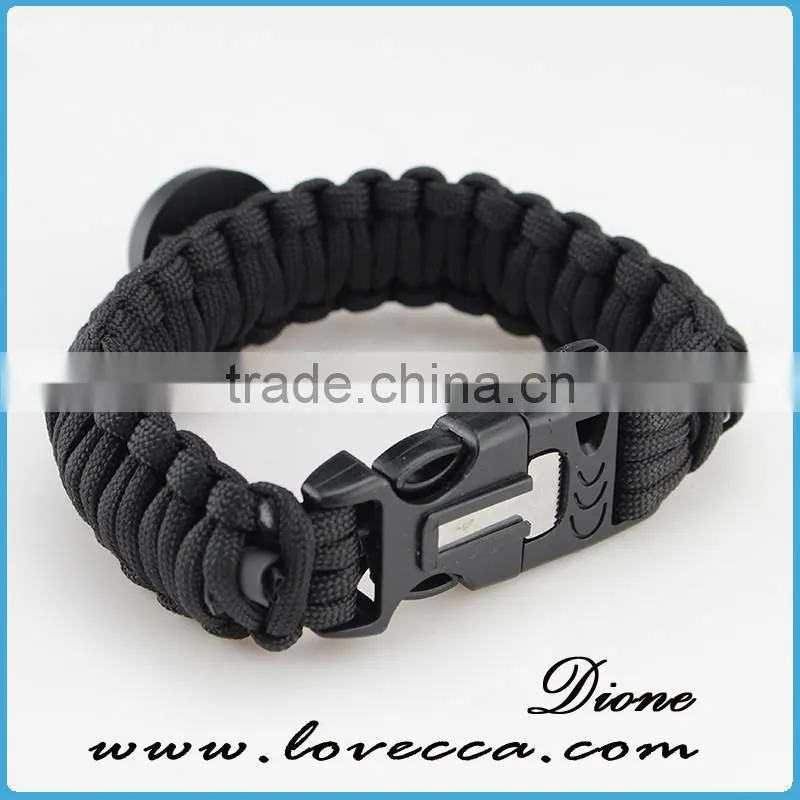 25cm length can laser team logo paracord compass bracelet