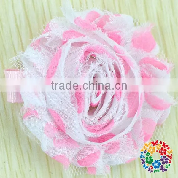 Wholesale Many Different Colors Shabby Chiffon Flower Decoration Girls Flower Hair Clips